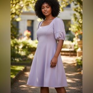 #177 Karl Lagerfeld Lavender Puff Sleeve Mini Dress NWT